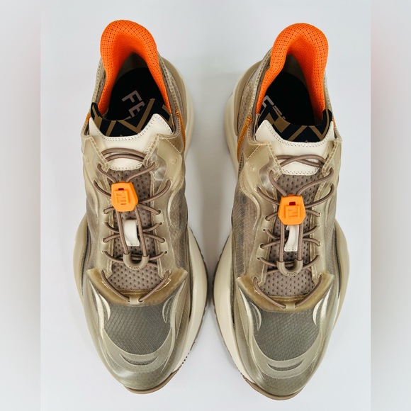 FENDI Flow FF Nylon Transparent Mix Media Logo Sneakers UK 11 - US 12 - EU 45 - Picture 12 of 14